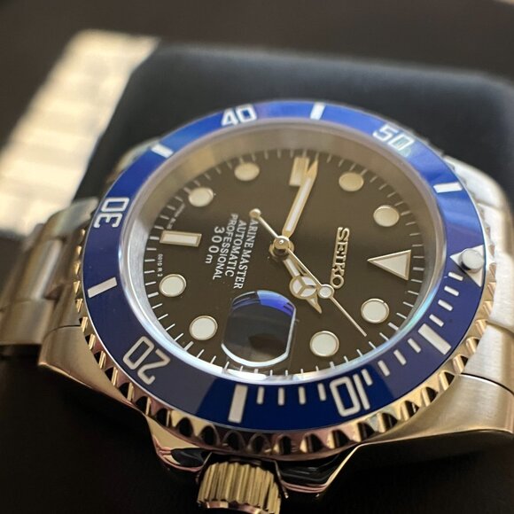 Seiko Mod blue marine master automatic watch - Picture 3 of 6